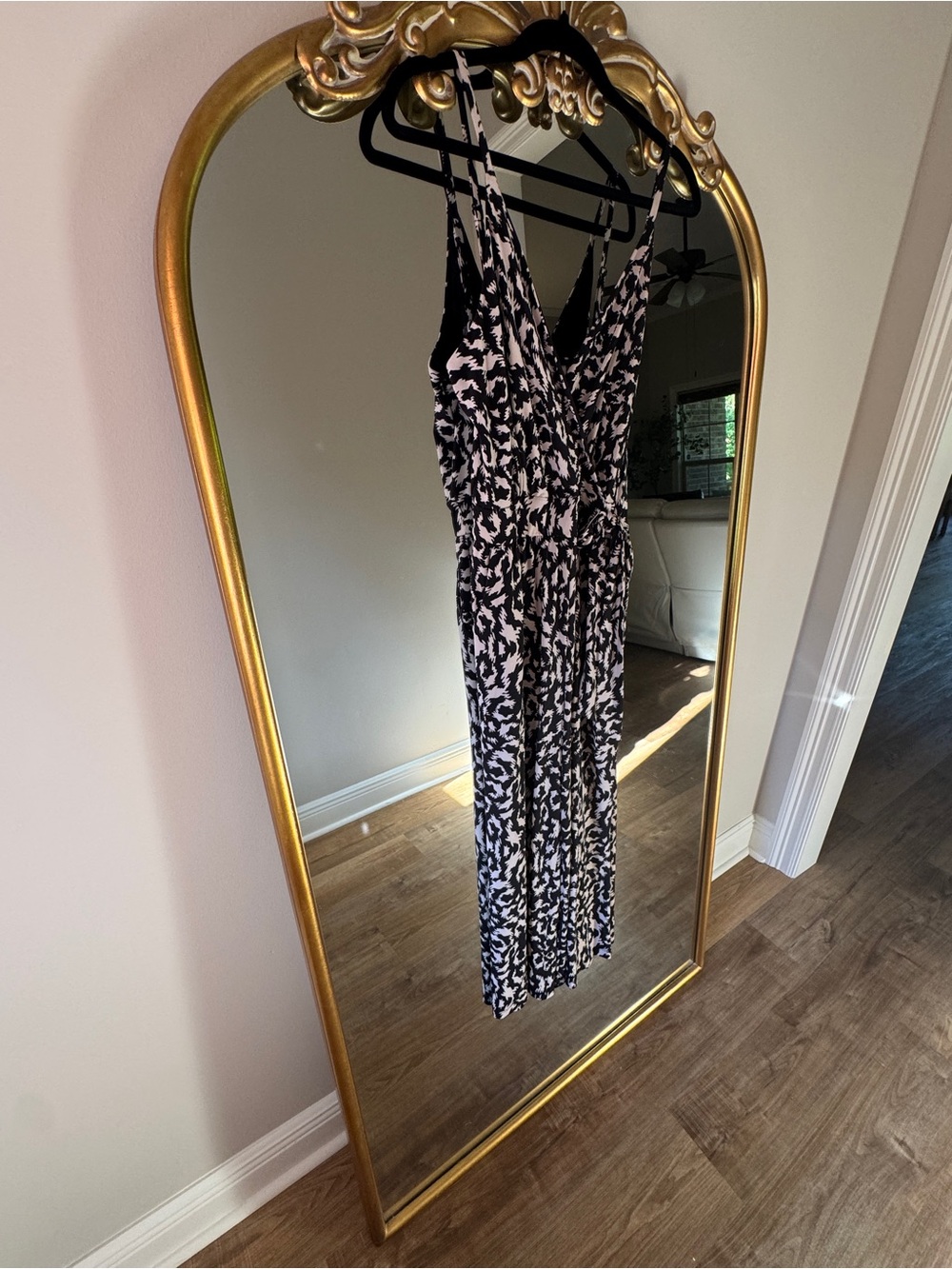 Kaileigh Black and Cream Printed Sleeveless Jumpsuit